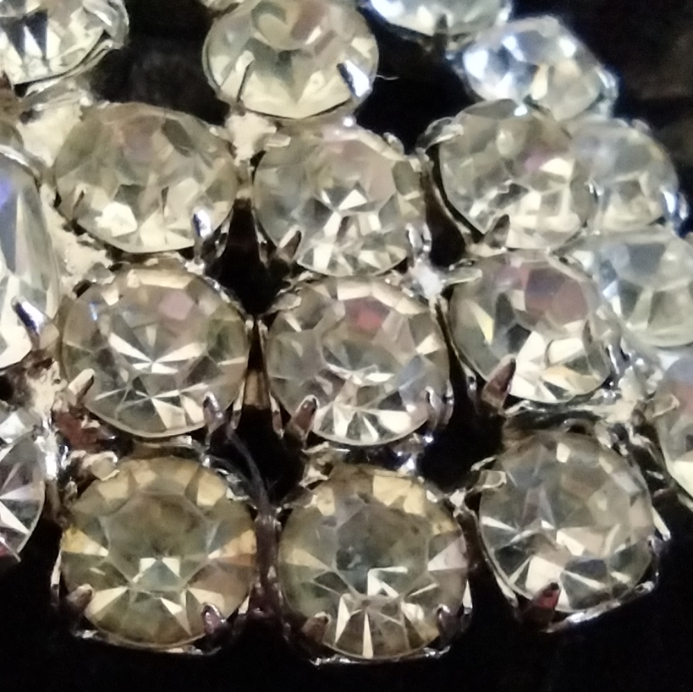 1950s Clear Rhinestone Brooch Large - Picture 11 of 13